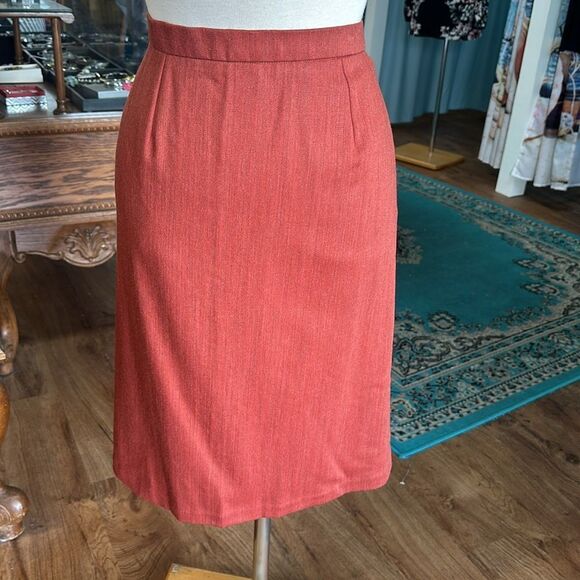 Givenchy Couture Rust Tweed Pencil Skirt Size Med( See Measurement..no size tag) - Picture 2 of 11